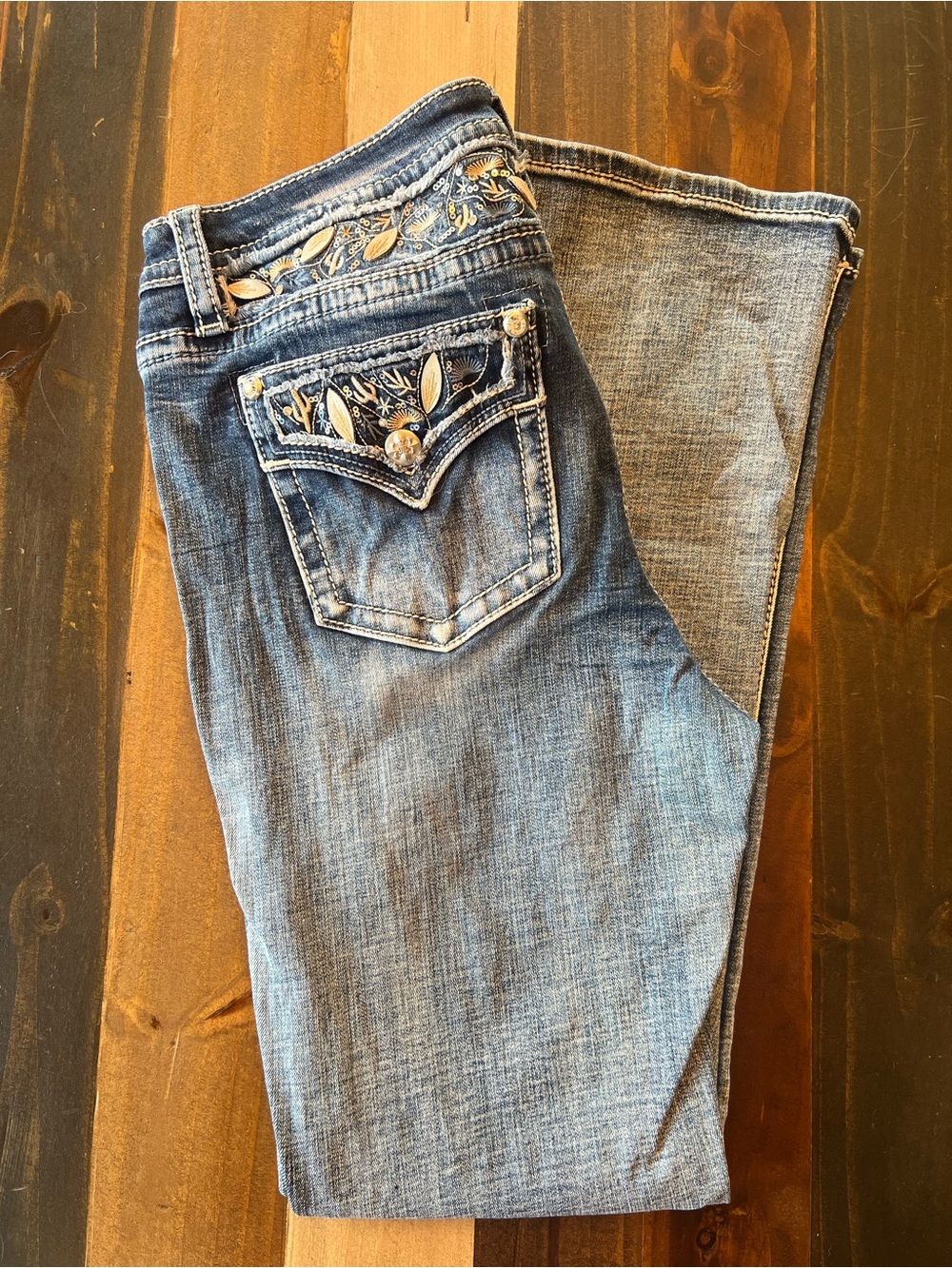 Miss Me Embellished Light Blue Boot Cut Jeans